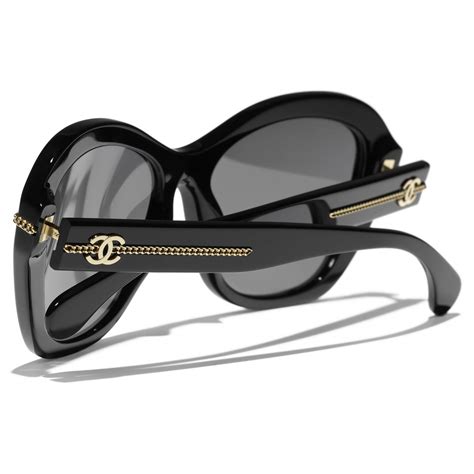 chanel butterfly sunglasses in black|chanel sunglasses for women black.